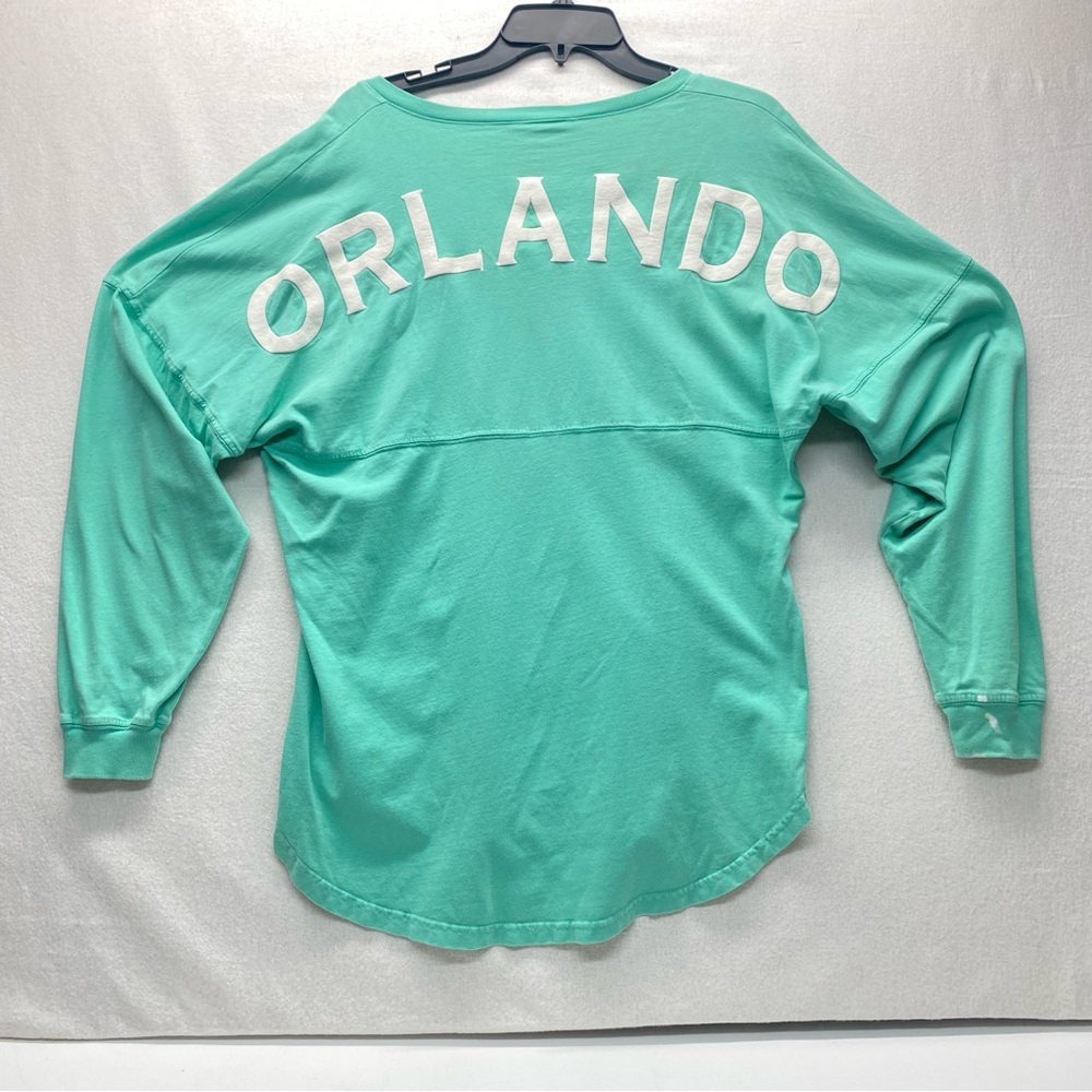Spirit Jersey Orlando Small Mint Green Oversized Long Sleeve V Neck Top READ